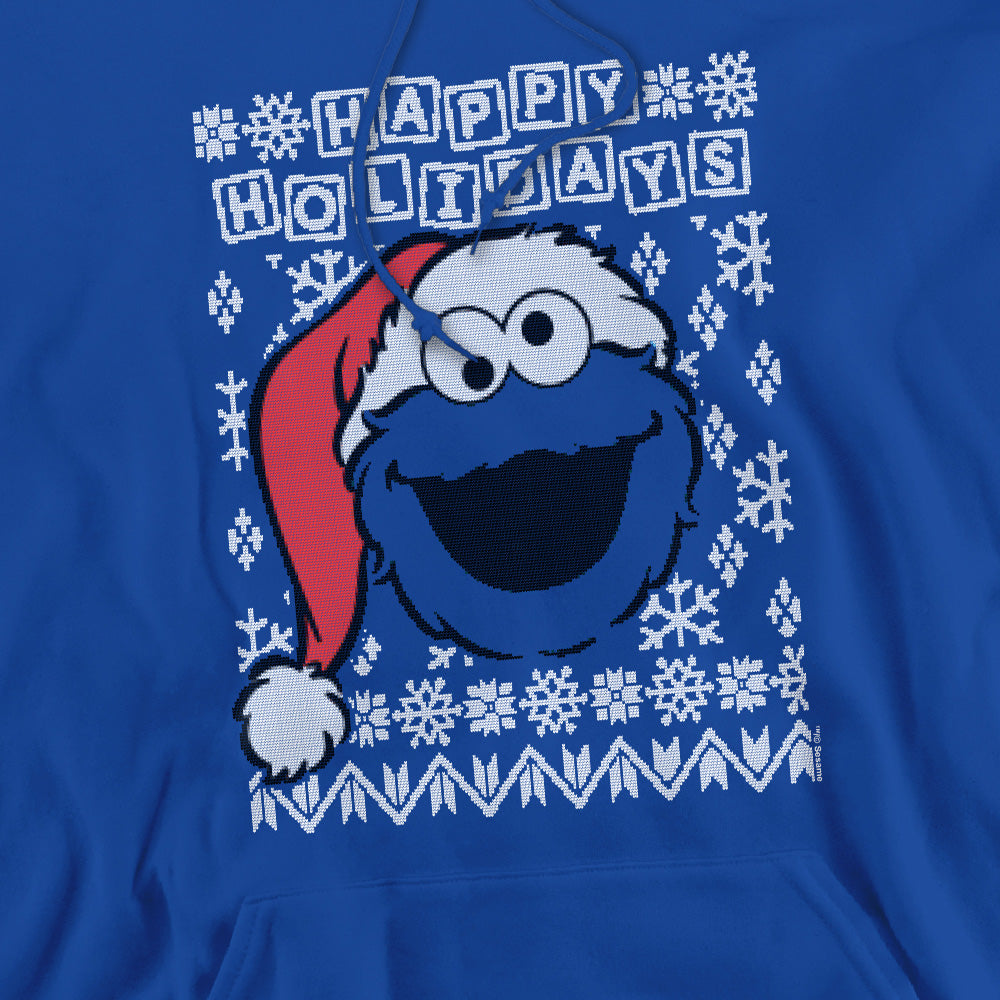 Sesame Street Cookie Monster Ugly Christmas Sweater Adult Hoodie and Crewneck Sweatshirt Blue