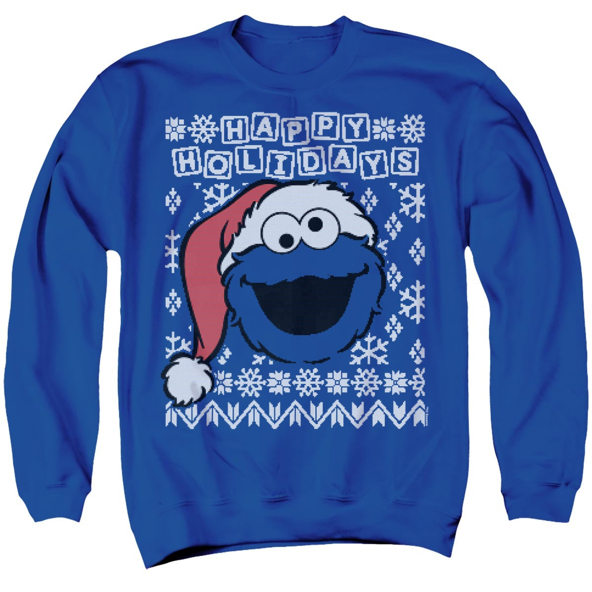 Sesame Street Cookie Monster Ugly Christmas Sweater Adult Hoodie and Crewneck Sweatshirt Blue