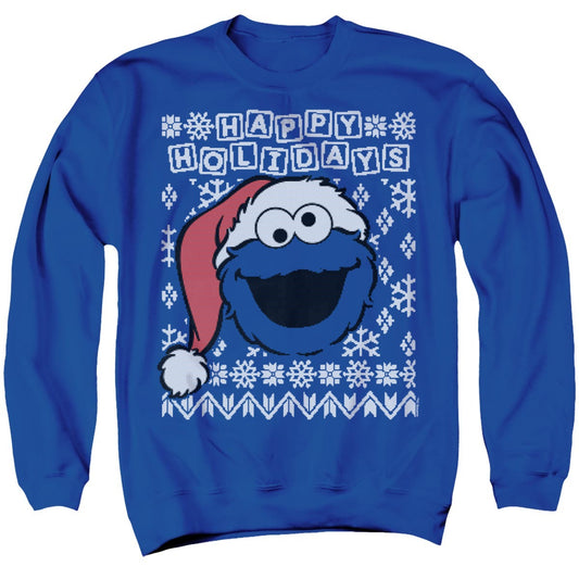 Sesame Street Cookie Monster Ugly Christmas Sweater Adult Hoodie and Crewneck Sweatshirt Blue