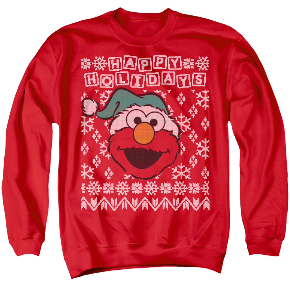 Sesame Street Elmo Ugly Christmas Sweater Adult Hoodie and Crewneck Sweatshirt Red