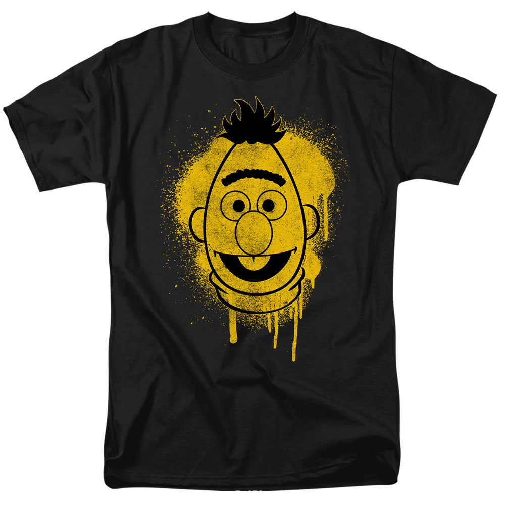 Sesame Street Bert Graffiti Spray Face Adult Unisex T Shirt Black
