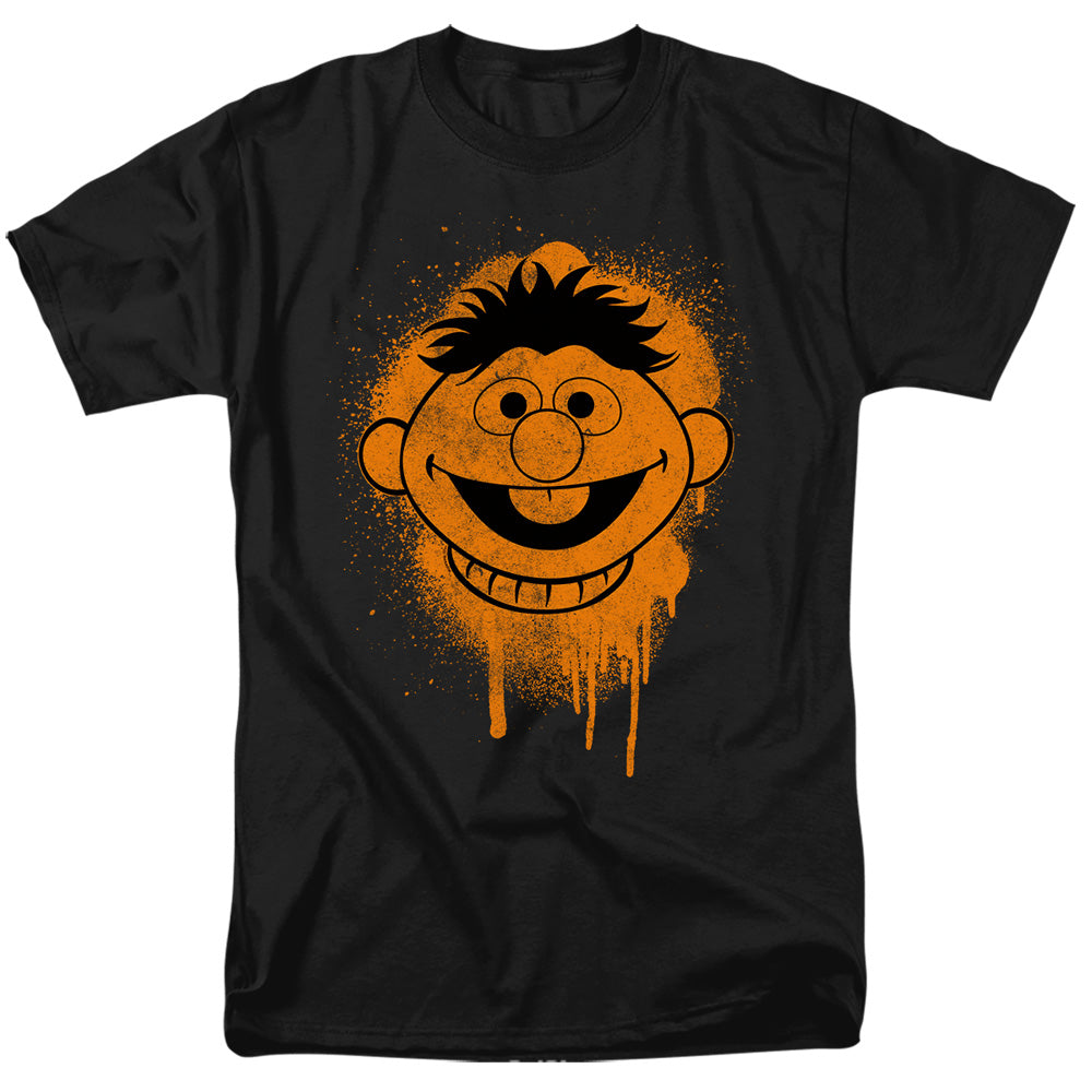 Sesame Street Ernie Graffiti Spray Face Adult Unisex T Shirt Black