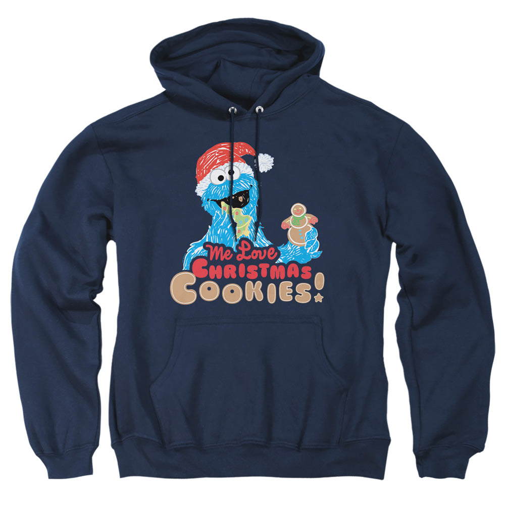 Sesame Street Cookie Monster Me Love Christmas Adult Hoodie and Crewneck Sweatshirt Navy