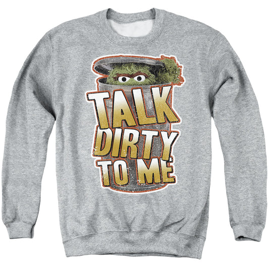 Sesame Street Oscar Talk Dirty to Me Adult Crewneck Sweatshirt Grey