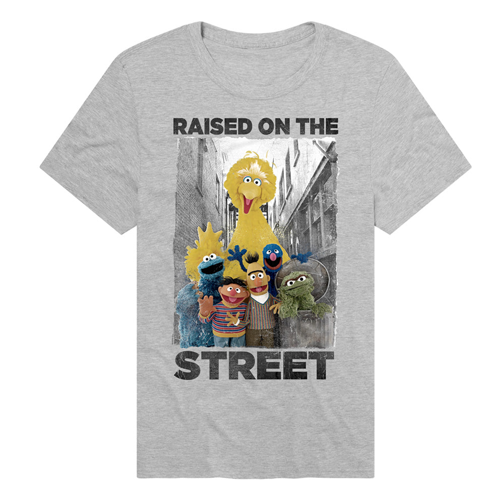 Sesame Street Raised On The Street Adult Unisex T Shirt Athletic Heather