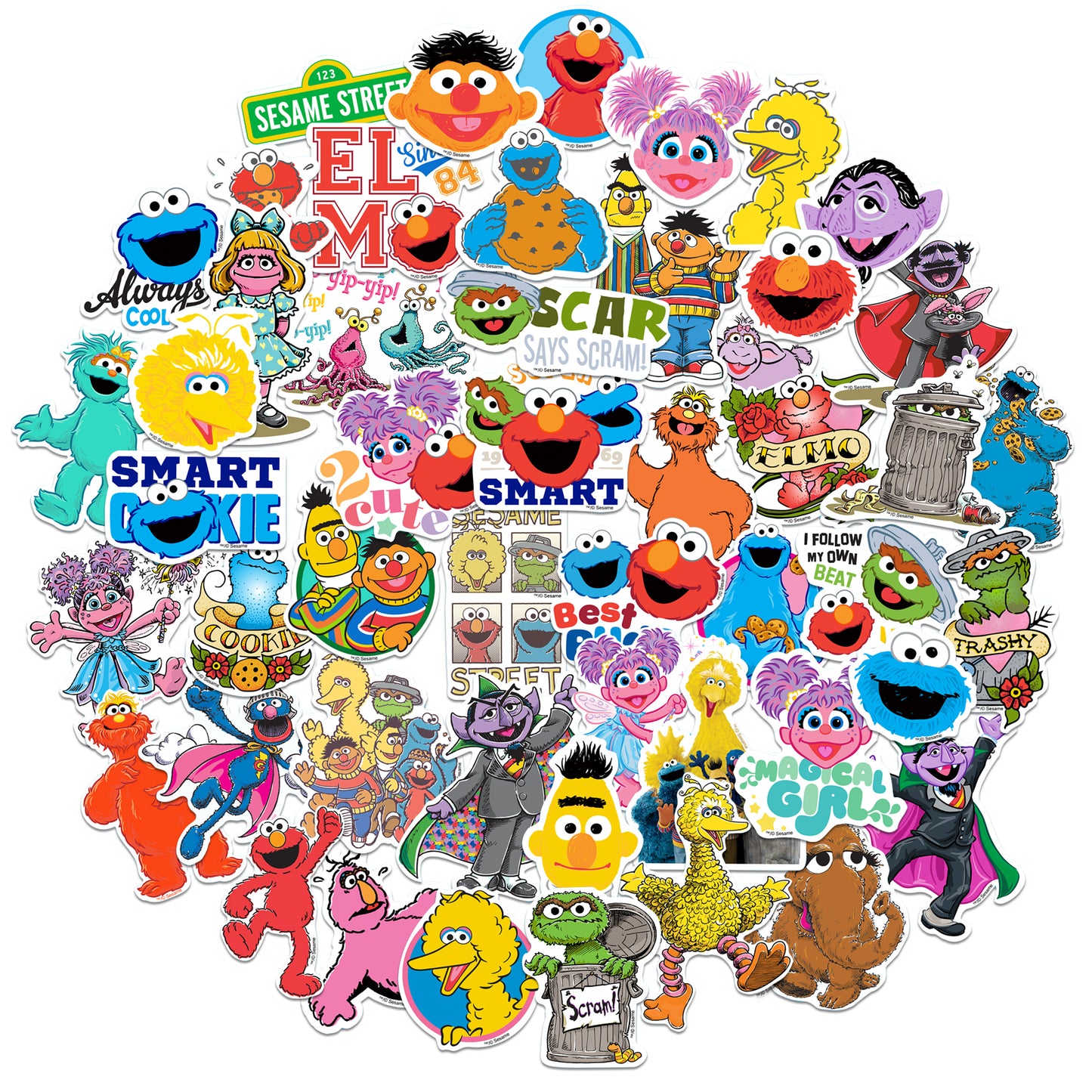 Sesame Street Vinyl Stickers 50-Pack