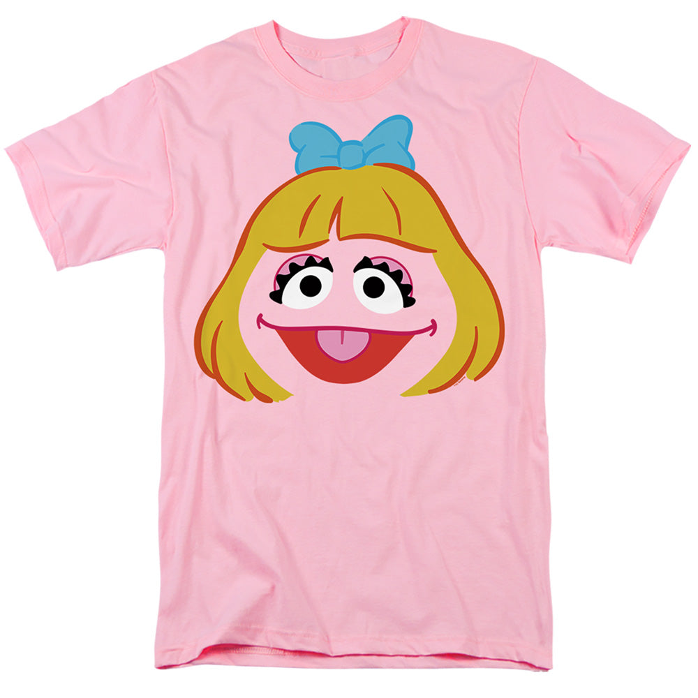 Sesame Street Prairie Dawn Face Adult Unisex T Shirt Pink