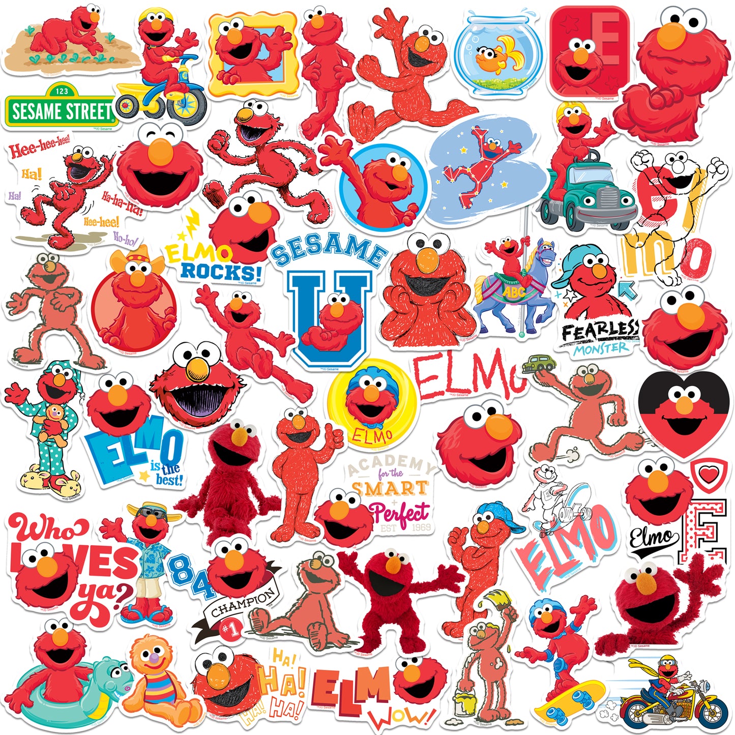 Elmo Vinyl Stickers 50-Pack