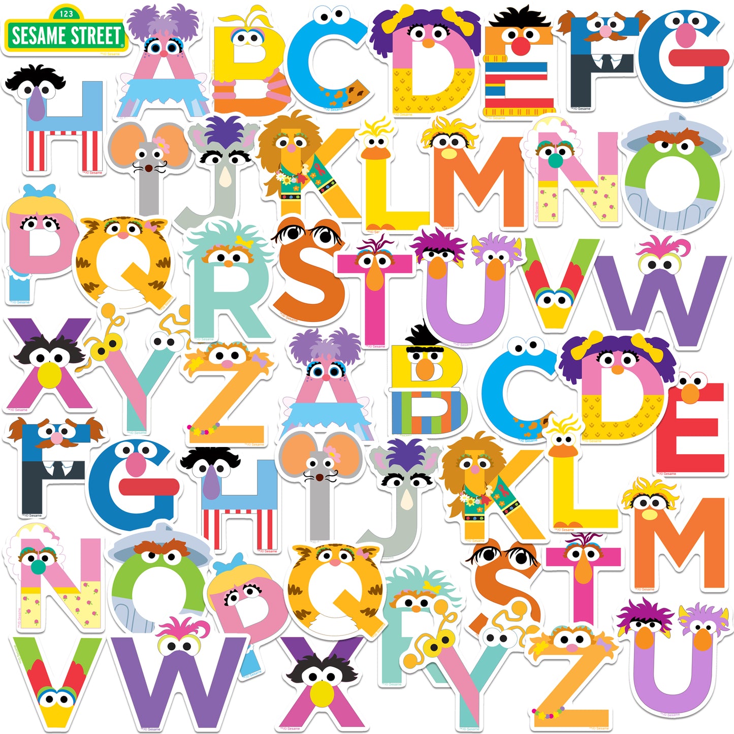 Alphabet Vinyl Stickers 50-Pack