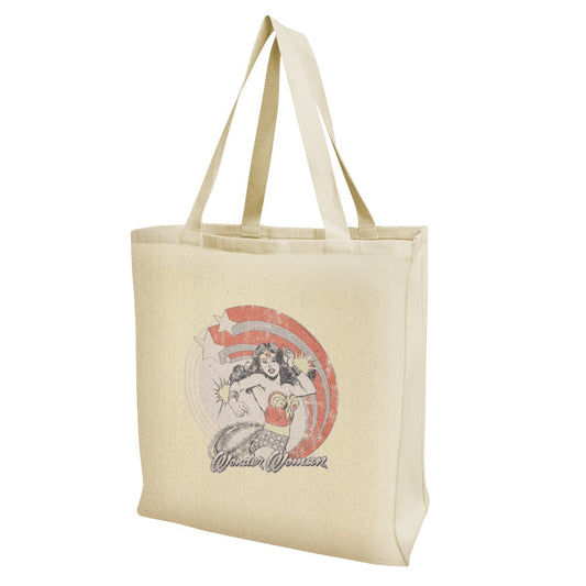 Wonder Woman Deflecting with Bracelets Grocery Travel Reusable Tote Bag