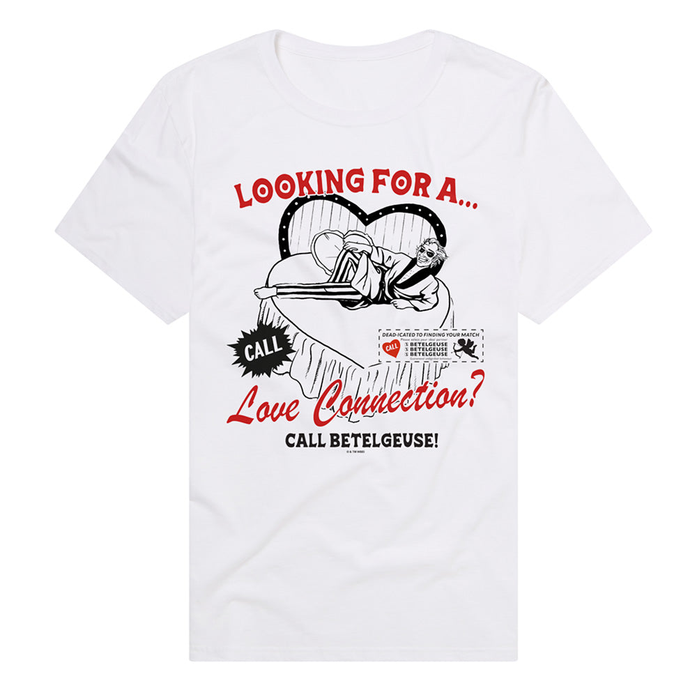Beetlejuice Beetlejuice Love Connection Vintage Ad Adult T Shirt White