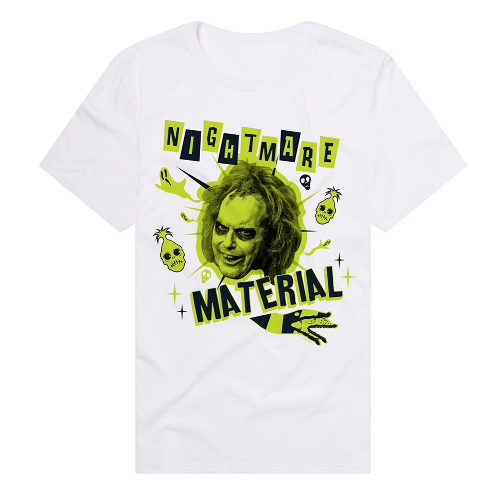 Beetlejuice Beetlejuice Nightmare Material Adult T Shirt White
