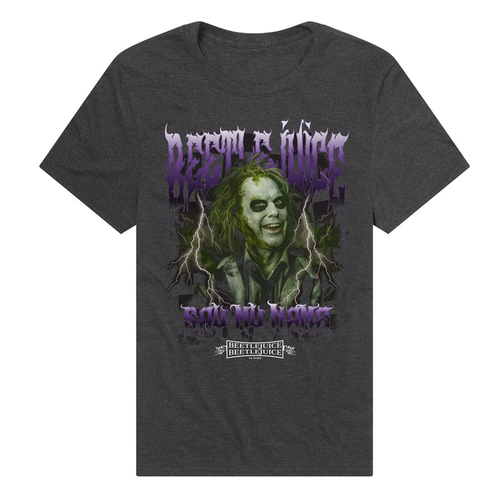 Beetlejuice Beetlejuice Say My Name Adult T Shirt Charcoal