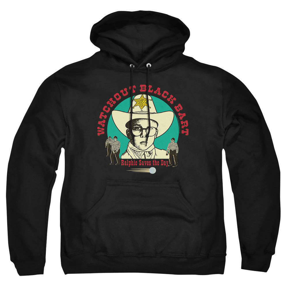 A Christmas Story Watchout Black Bart Adult Hoodie and Crewneck Sweatshirt Black