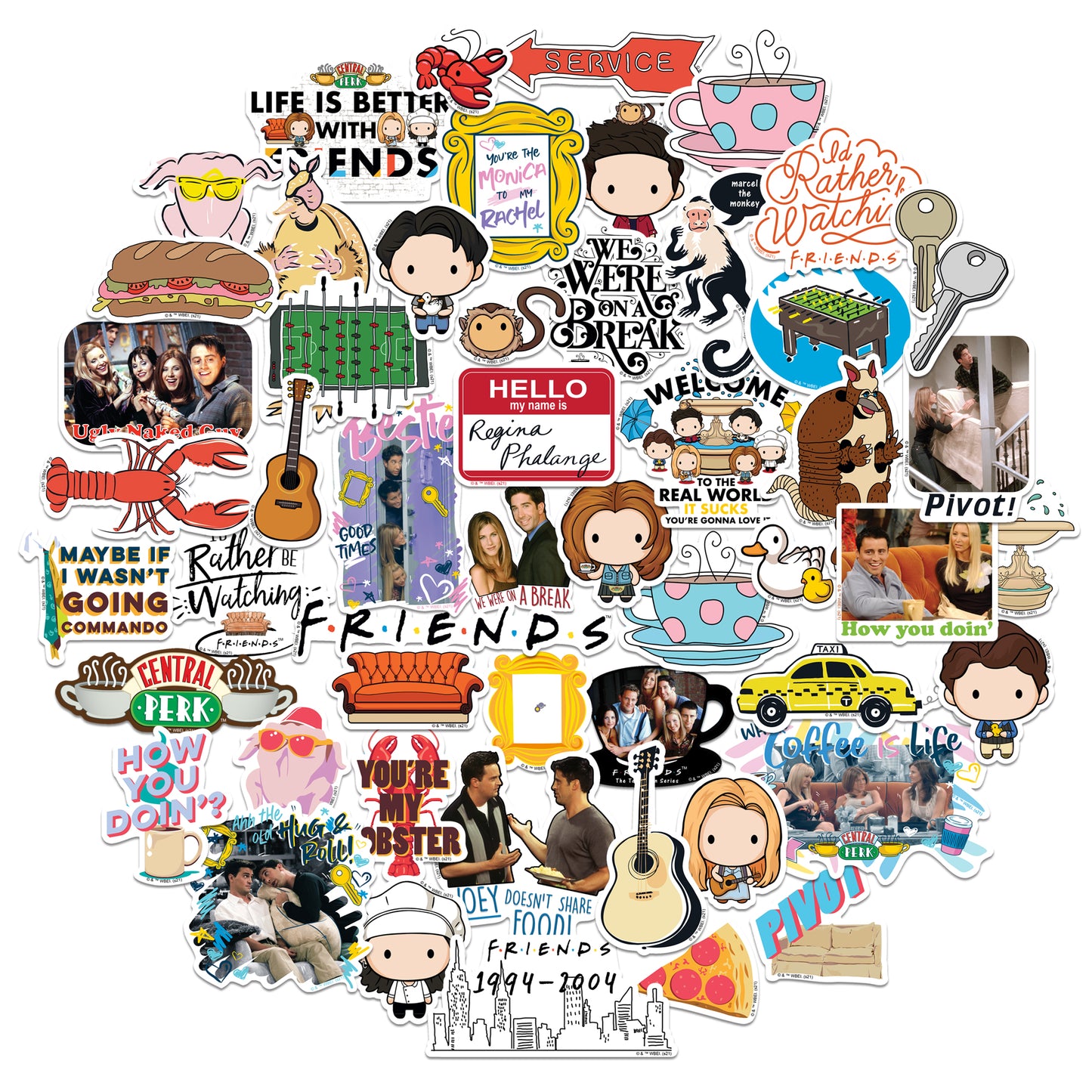 Friends Vinyl Stickers 50-Pack