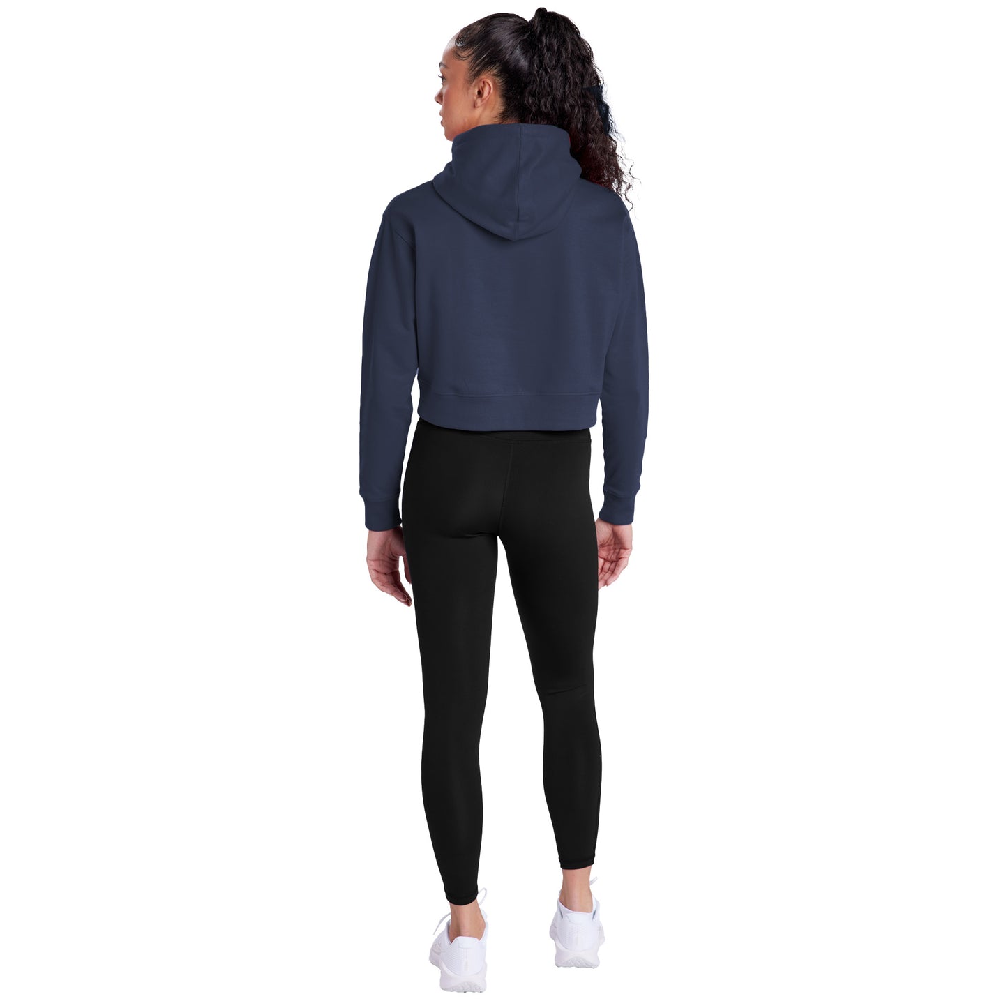 Santa University Varsity Christmas Women's Sweatshirt and Cropped Hoodie Navy