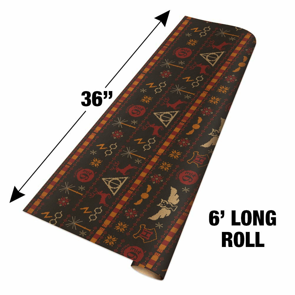 Harry Potter Sweater Pattern Premium Kraft Roll Gift Wrap Wrapping Paper