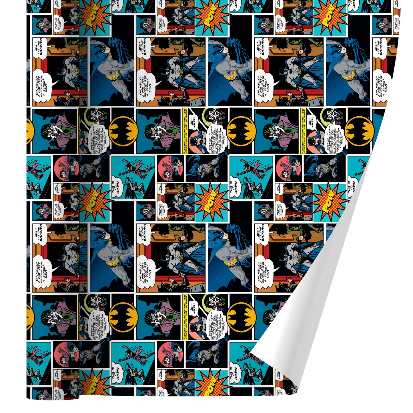 Batman Holiday Gift Wrap + Stickers Bundle