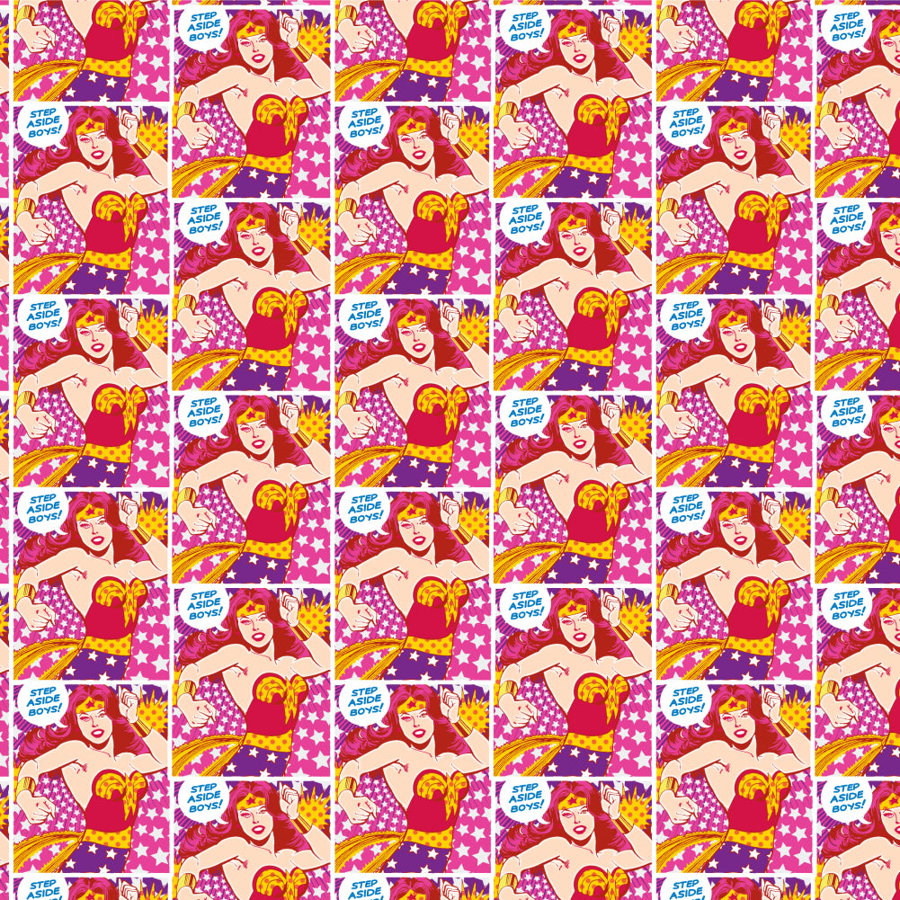 Wonder Woman Step Aside Boys Gift Wrap Wrapping Paper Rolls 30" x 72"