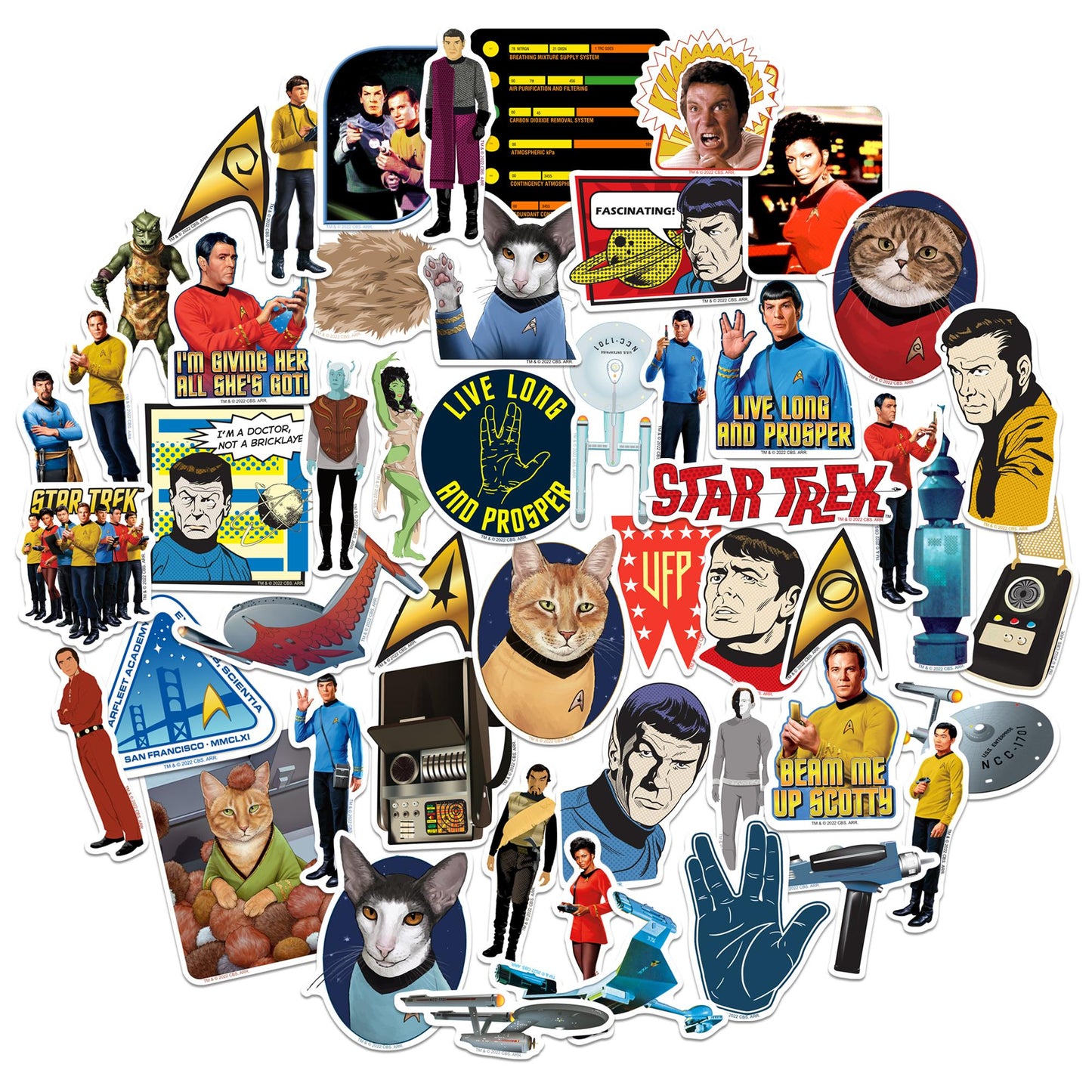 Star Trek Vinyl Stickers 50 Pack