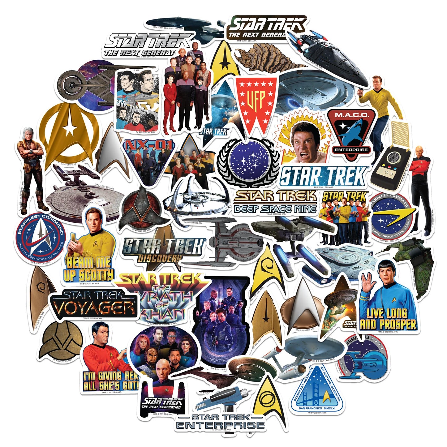 Star Trek Vinyl Stickers 50 Pack