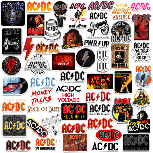 AC/DC Vinyl Stickers 50-Pack