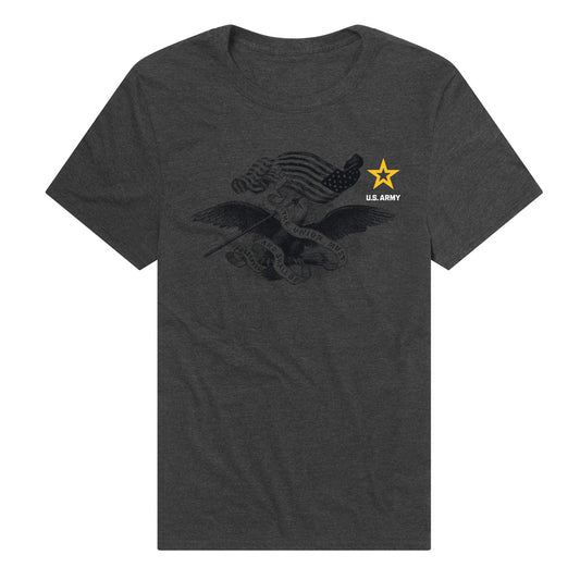 U.S Army Left Chest Logo Adult Unisex T Shirt Charcoal