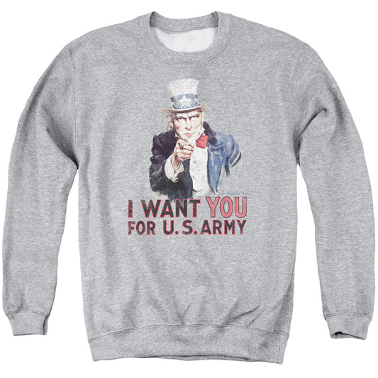I Want You U.S Army Adult Crewneck Sweatshirt Heather Grey