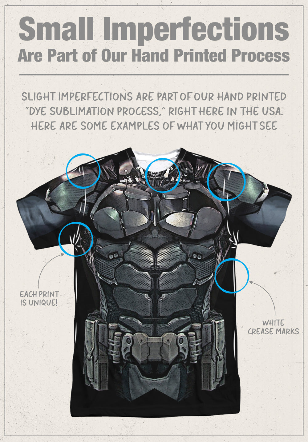 Batman Arkham Knight Uniform Double-Sided Sublimated Costume Adult T Shirt