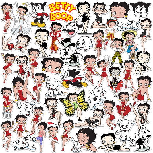Betty Boop Character Vinyl Stickers 50-Pack