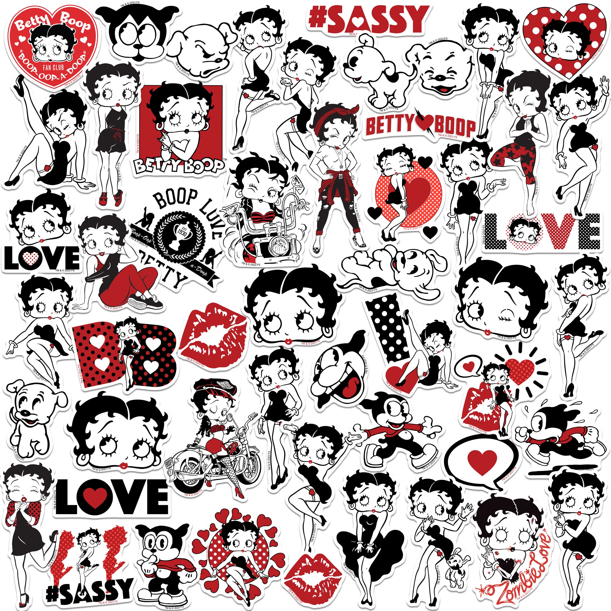 Betty Boop Vinyl Stickers 50-Pack – Popfunk