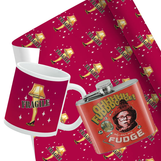 A Christmas Story Holiday Bundle | Gift Wrap, Flask, and Ceramic Mug