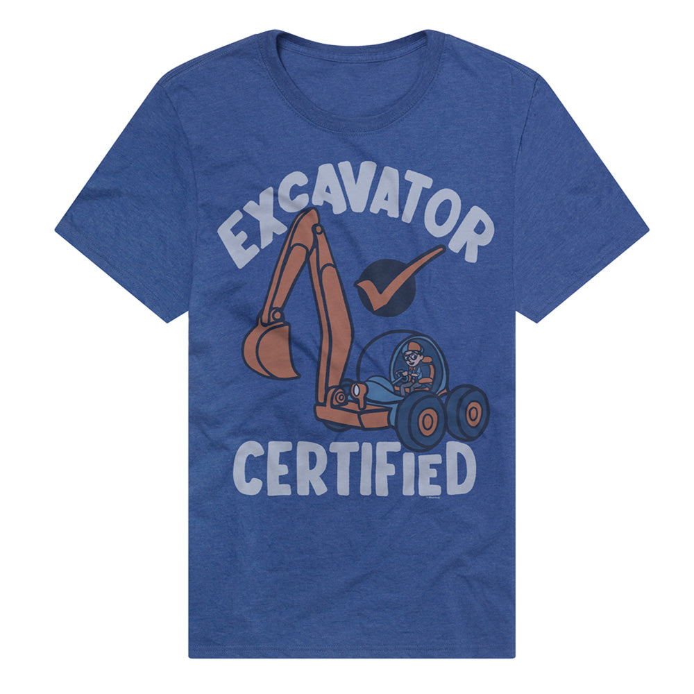 Excavator Certified Blippi Adult Unisex T Shirt and Sweatshirt Blue