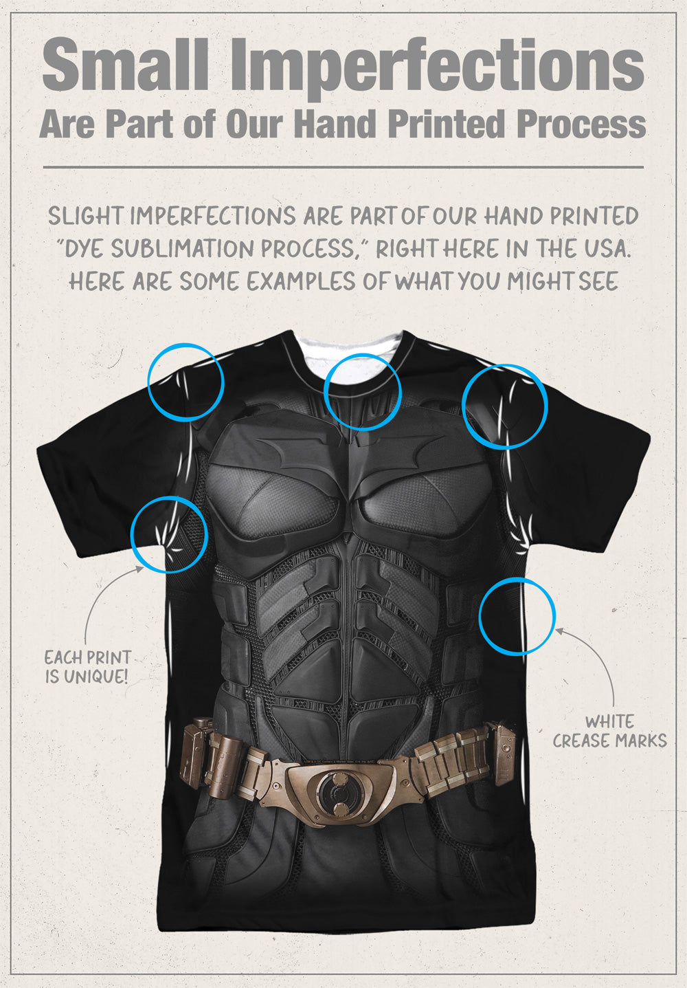 Batman Dark Knight Uniform Double-Sided Sublimated Costume Adult T Shirt