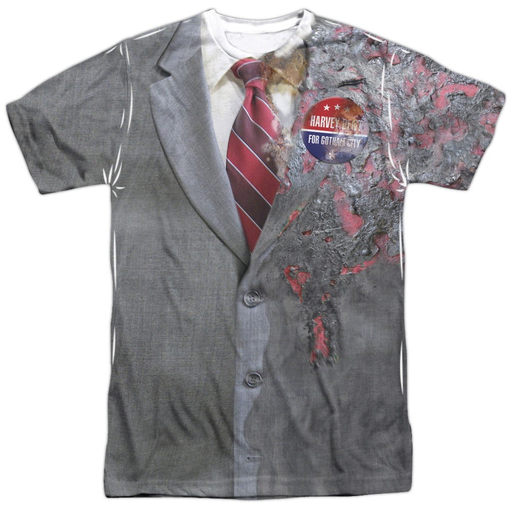 Harvey Dent Two Face Dark Knight Batman Double-Sided Sublimated Costume Adult T Shirt