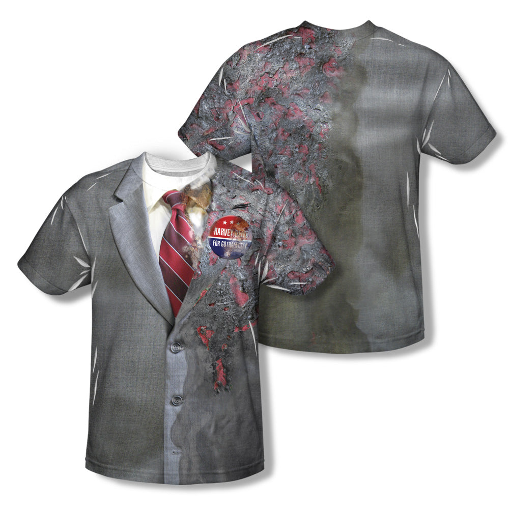 Harvey Dent Two Face Dark Knight Batman Double-Sided Sublimated Costume Adult T Shirt