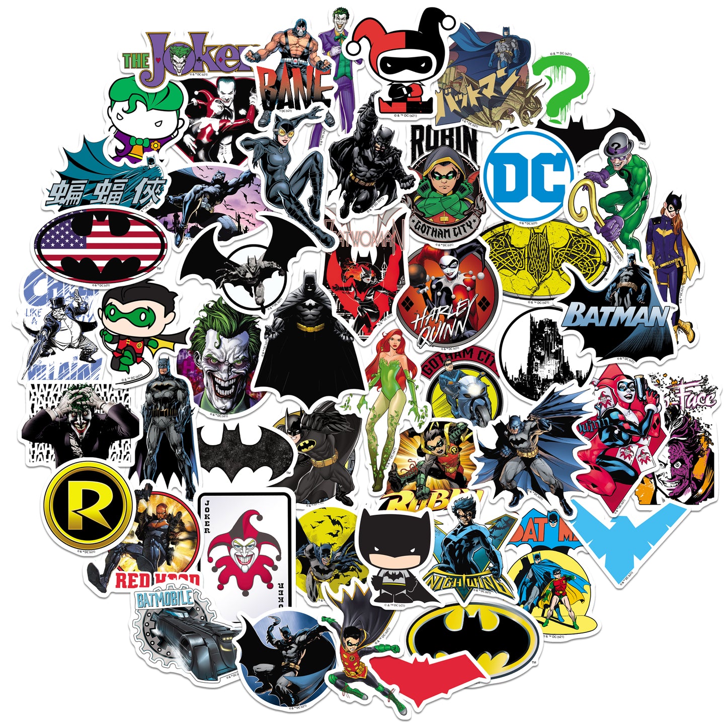 Batman Vinyl Stickers 50-Pack