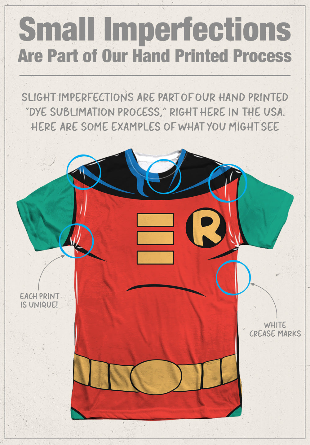 Robin Uniform Batman The Animated Series Double-Sided Sublimated Costume Adult T Shirt