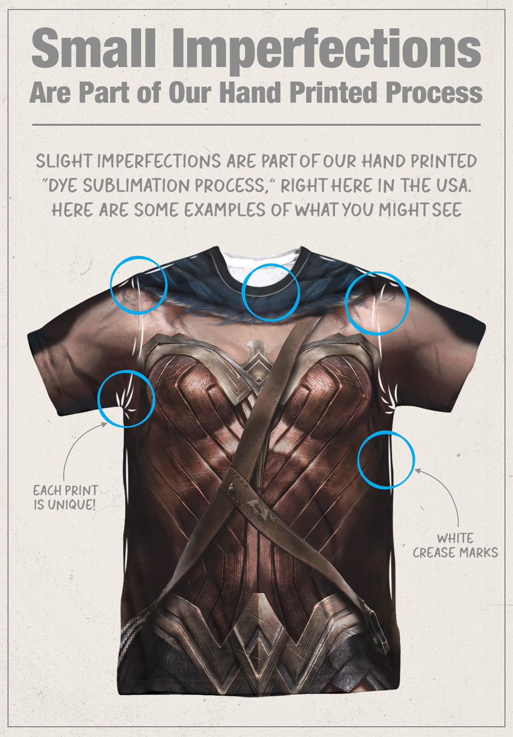 Wonder Woman Uniform Batman Vs Superman Double-Sided Sublimated Costume Adult T Shirt