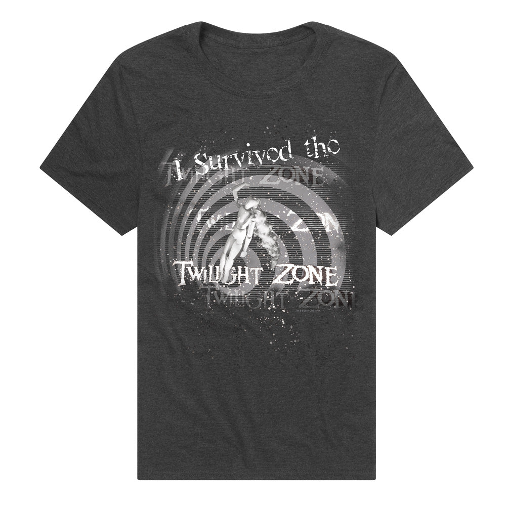 Twilight Zone I Survived Adult Unisex T Shirt Charcoal