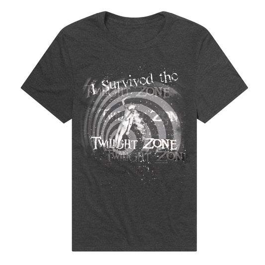 Twilight Zone I Survived Adult Unisex T Shirt Charcoal