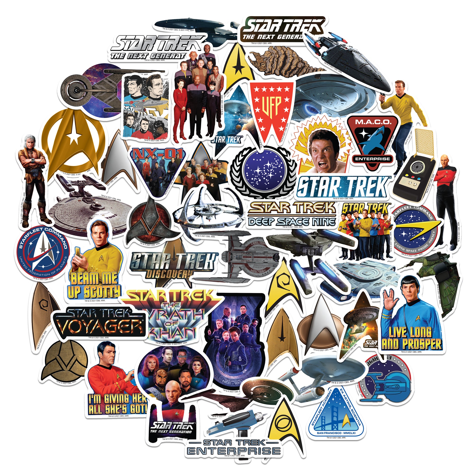 Star Trek Franchise Vinyl Stickers 50-Pack – Popfunk