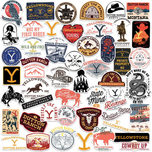 Yellowstone Vinyl Stickers 50-Pack