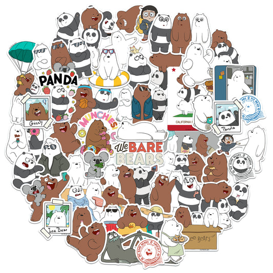 We Bare Bears Vinyl Stickers 50-Pack