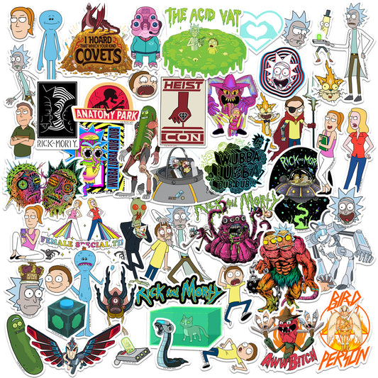 Rick and Morty Vinyl Stickers 50-Pack
