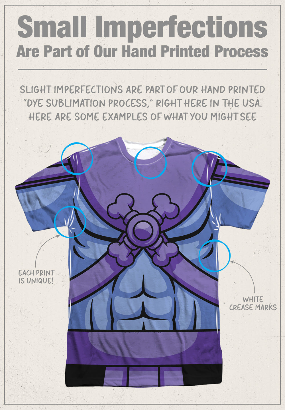 Skeletor Masters of The Universe Uniform Double-Sided Sublimated Costume Adult T Shirt