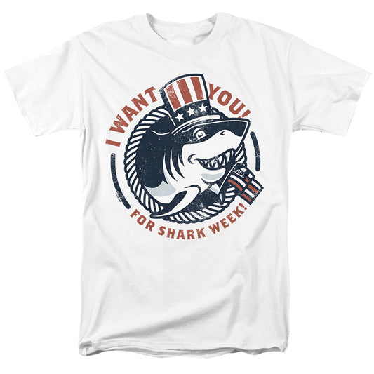 I Want You Shark Week Adult Unisex T Shirt White
