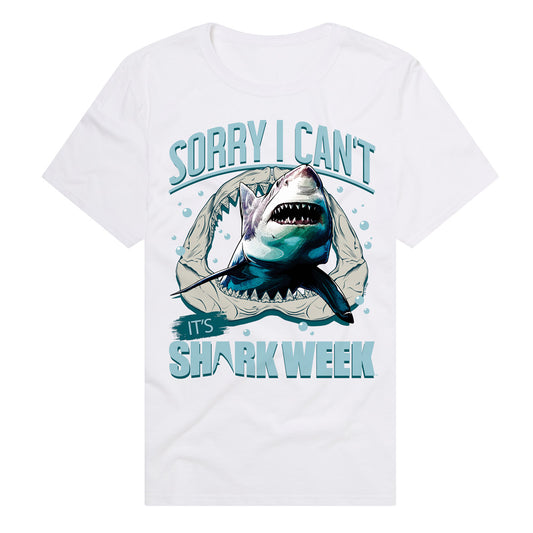 Sorry I Can't Shark Week Adult Unisex T Shirt White