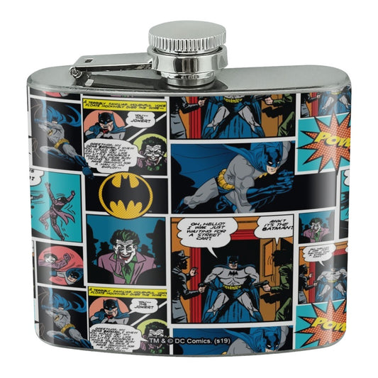 Batman Comic Pattern Stainless Steel 5oz Hip Drink Kidney Flask