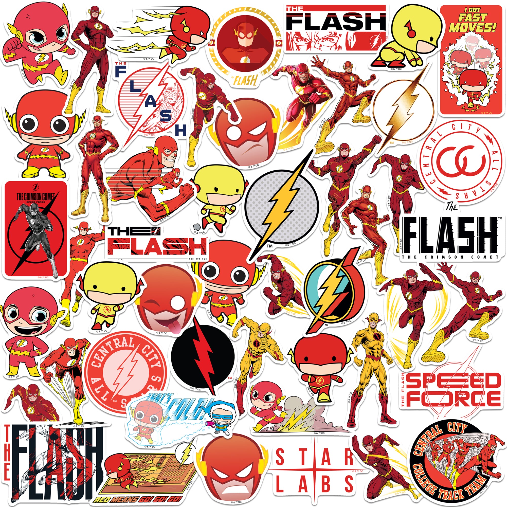 Flash Express Sticker The Flash Vinyl Stickers 50-Pack – Popfunk
